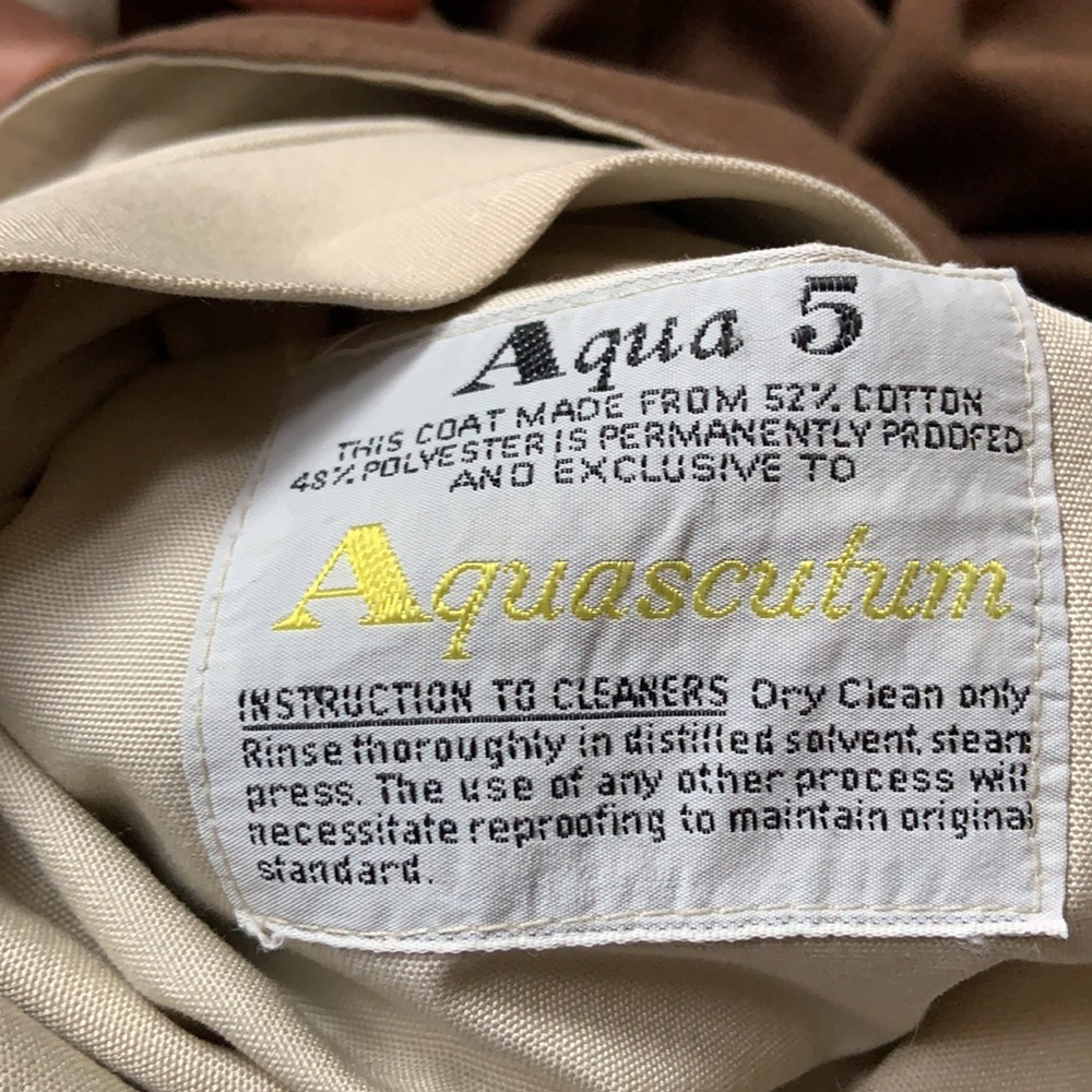 VTG 2in1 Reversible Belted Trench Coat-AQUA 5. Made in England. - Picture 13 of 13